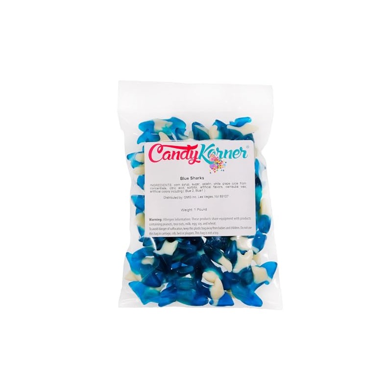 Blue Gummy Sharks - 1 Pound (16 Ounce) - By