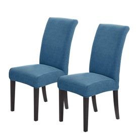 Joccun - Juego de 2 fundas para sillas de comedor, repelentes al agua, elásticas, protector de asiento, funda lavable para sillas Parsons para el hogar, hotel, banquete (azul oscuro, paquete de 2)