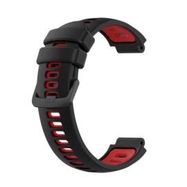 HUABAO Watch Strap Compatible with Garmin Forerunner 220,Adjustable Silicone Sports Strap Replacement Band for Garmin Forerunner 220 / 735XT / 620/630 / 235/230 Smart Watch (Black red)