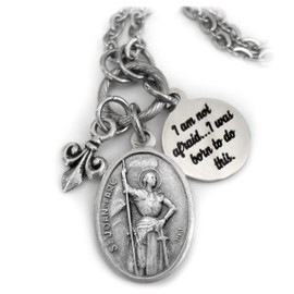 St. Joan of Arc Necklace, Keychain or Clip, Patron Saint Confirmation Gift, I Am Not Afraid, I Was Born To Do This