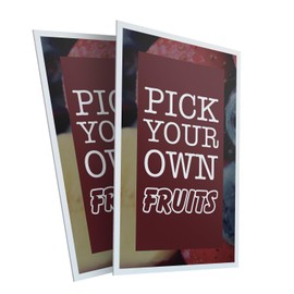 Pick Your Own Fruits (2-Pack) 24 Inch x 36 Inch Plastic Signs | Sign Insert 4mm Corrugated Plastic Signs Storefront Window Poster | Local Orchards, Fresh Produce, Family-Friendly Events | Made in USA