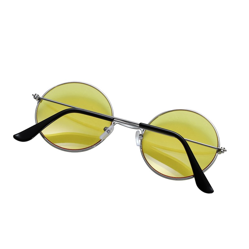 Lennon Style Yellow Flat Lens Round Retro Classic Sunglasses Vintage