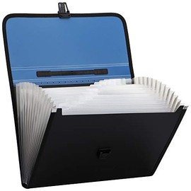Expanding File Folder with Handle, 2019 New 13-Pocket Plastic Expandable File Organizer, A4 Size Waterproof & Durable Accordion File Organizer for School, Officeï¼Deep Blueï¼
