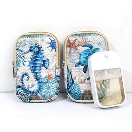 2 Pack Hand Sanitizer Spray Case Compatible with Touchland, Hand Sanitizer Holder, Mini Zippered Pouch, Fashion Accessory with Snap Hook for Glow Mist and Power Mist 1FL OZ