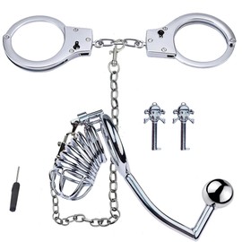 Stainless steel Hook Men's Protective Cage Set Three Styles A176 (Bracelet + Cage + Hook, 45mm)