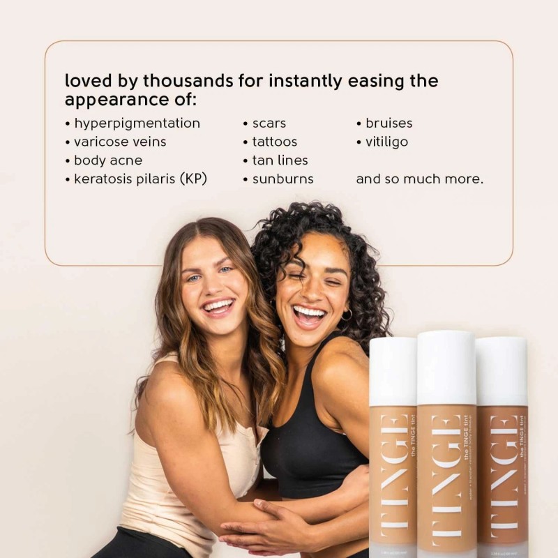 Tinge Tint Body Makeup Tan Warm Coverage Cream Amino Acids