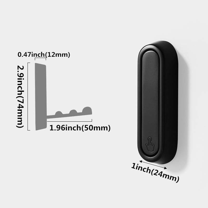 SYZOW Folding Coat Hooks, 4PCS Black Wall Hooks for Hanging