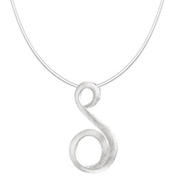 Vinani AWA-S Brushed Spiral Pendant with Sterling Silver 925 Snake Chain Italy, Sterling Silver