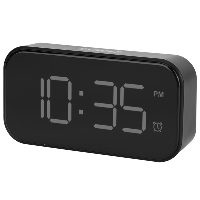 USB LED Digital Touch Alarm Clock 12/24H Portable Bedside Clock