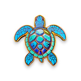 1.75" Sea Turtle Soft Enamel Pin – Sea Turtle Ocean Creatures Animals Lapel Pins Brooches for Backpacks, Jackets, Hats, Clothes, Bags, Teens, Girls, Boys, Women – Pinback Buttons & Charms