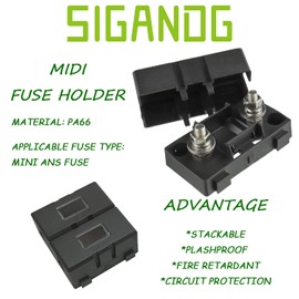 SIGANDG Midi Fuse Holder for Midi High Current Fuse Screw Fuse Car Fuse Holder (Pack of 3)