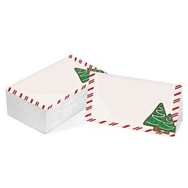 Table Place Card, Christmas Themed Tent Style Cards, Pack of 25 Half-Fold Reception Place Card, Perfect for Christmas Party, Birthday, Wedding, Bridal Shower, Baby Shower, Banquet C16