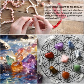 MEGAMUS Crystal Bracelet for Women 8mm Natural Gemstone Beaded Bracelets Stretch Healing Bracelets Jewellery Yoga Friendship Gifts