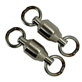釣魂 Tsuridamashii Made in Japan Twin Dual Axis Fishing Swivel One Side 6 Ball Bearing Swivel 360° Anti Twist Rustproof Stainless Steel Size#3 110 lb Test Saltwater Freshwater Heavy Duty