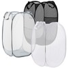 HAKZEON 3 Pack Mesh Pop Up Laundry Baskets, Foldable Washing