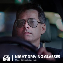 SIPHEW Aviator Classic Light Tinted Driving Glasses for Men Anti Glare Polarized Grey Lightly Tinted Sunglasses for Dawn/Dusk