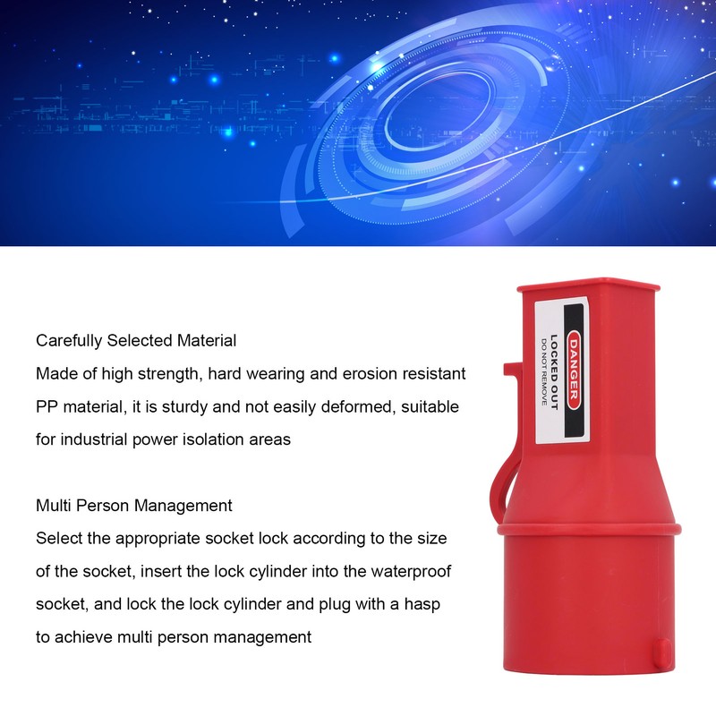 Industrial Socket Lockout Device 72mm Diameter Energy Isolation Electrical Plug