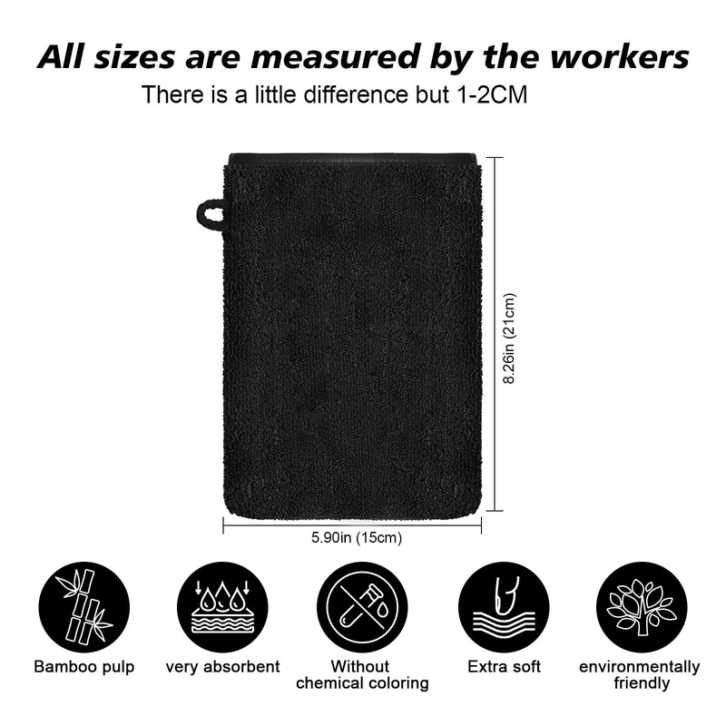 PHOGARY 10 Pack Microfiber Body Wash Mitts, Soft Face Mitten,