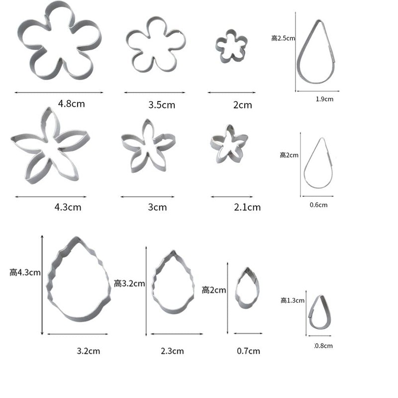 Cookie Cutter, Vegetable Cutter, Set of 16, Stainless Steel, Vegetable