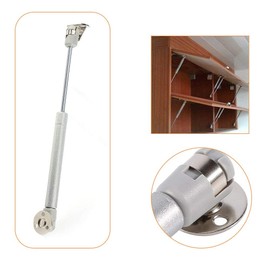 2PCS Soporte Neumático para Elevador de Puerta de 100 N/22.5 lb, Soporte Hidráulico de Resorte de Gas para Puertas de Gabinetes Elevación para Abrir Herrajes para Muebles (Plateado)