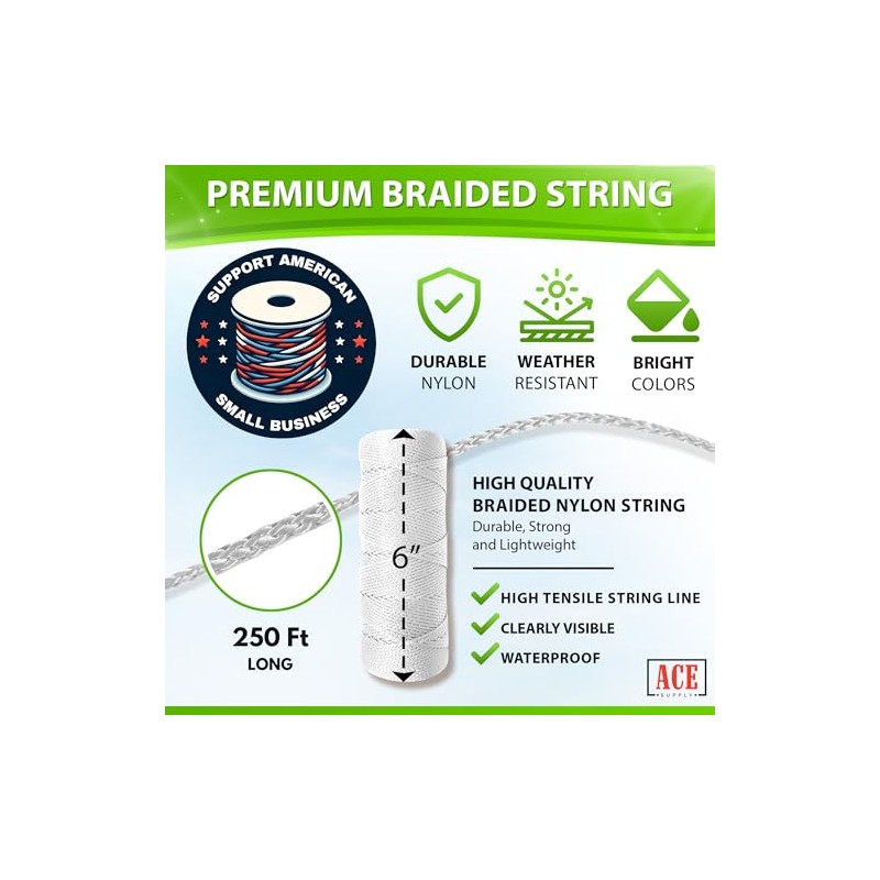 Bright White Twine String - #18 Strong Nylon String -