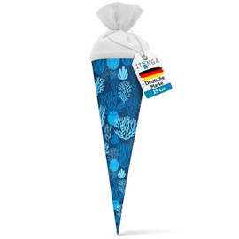 itenga Sibling School Cone - 35 Cm, Animals, Animal Pattern, Gift Packaging, School Cone, Cardboard Cone, Felt Closure, Children / Adults