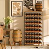Sonyabecca 48 Bottles Wine Rack Freestanding Floor with Wood Top,