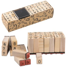 ZDNT 40 Alphabet Stamp Set, Vintage Wooden Alphabet Letters, Alphabet Letters Stamps, Alphabet Letters Numbers Set Letters Stamp for Art, Crafts, Card Making