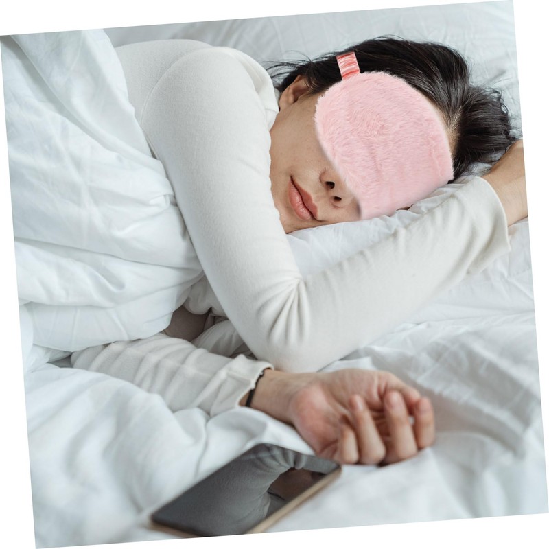 SAFIGLE 2pcs Fluffy Plush Eye Mask Soft Sleeping Blindfold for