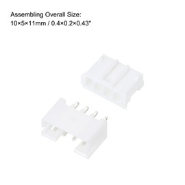 MECCANIXITY 2mm Pitch PH Connector Kits 4 Pin Male Female Header Socket 4-Pin Housing Cable Adapter and Crimp DIP Kits, 50 Set(300pcs)