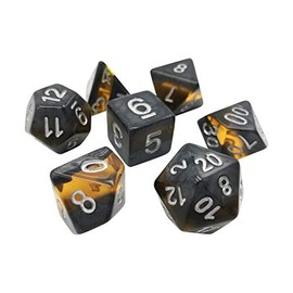 Forgotten Amber - 7 Piece Polyhedral DND Dice Set by D20 Collective Dice for Table Top Dungeons and Dragons RPGs and Gaming
