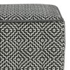 SIMPLIHOME Briella 18 Inch Boho Square Woven Outdoor/ Indoor Pouf