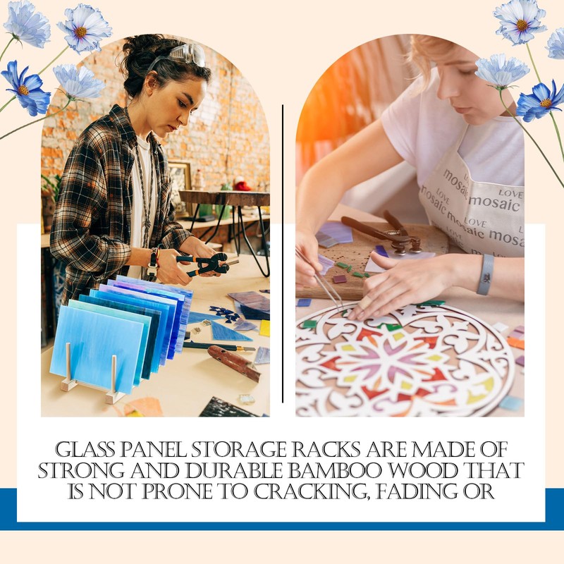 Juexica 6 Pcs Stained Glass Organizer Stained Glass Rack Stained