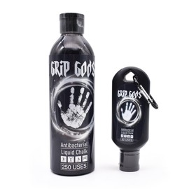 Generic Grip Gods Liquid Chalk Combo Travel Bottle (50ML) & Refill Bottle (250ML) for Weight Lifting, Gym, Rock Climbing, Pole Grip, Gymnastics, Sports, and Workout Chalk., White