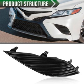 LQI Front Bumper Fog Light Cover Driver Left Side Compatible with Toyota Camry 2018 2019 2020 TO1038210 8148206170 Fog Lamp Accessories