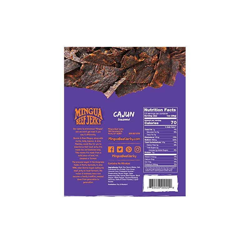 Mingua Beef Jerky - Two Cajuns + Two Garlic &