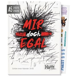 Häfft® Planner 2025/2026 A5 "Mir doch egal" School Calendar, School Planner, Homework Book, School Planner - Sustainable and Climate Friendly