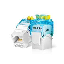 Enmane Cat6 Keystone Jack RJ45 Keystone Jack Tool-Less with Adjustable Ratchet Lock White(12-Pack)