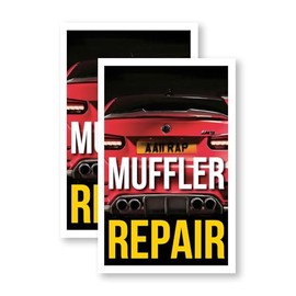 Muffler Repair (2-Pack) 24 Inch x 36 Inch Vinyl Decals | Sign Insert Peel & Stick Decals Stickers Window Signs | Professional Auto Services, Reliable Maintenance, Affordable Pricing | Made in USA