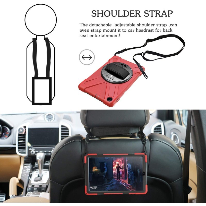 rantice Adjustable removable shoulder straps for Tablet Case (Black)