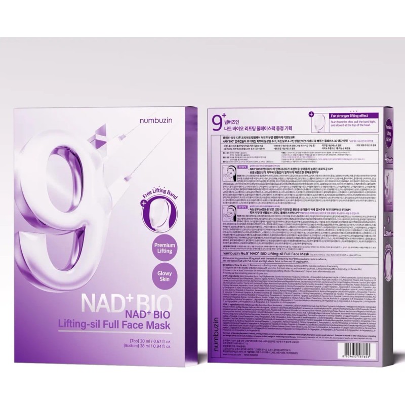 Numbuzin 9, Nad+ Bio Lifting-sil Full Face Mask