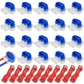 Pack of 30 Robotic Lawnmower Cable Connectors, Lawn Mower Automower Cable Connectors, Waterproof Cable Clamp for Boundary Cable, Cable Ends, Crimp Connectors, with 10 x Connectors
