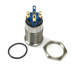 Xscorpion 12V 19mm BLUE LED Marine Car Stainless Steel DOME FOG Light Push Button Switch