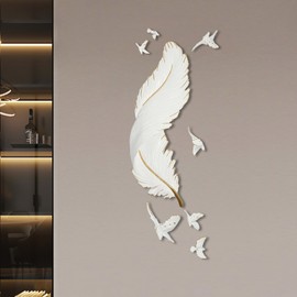 Feather Wall Decoration Large Modern Simple Wall Sculptures Aesthetic Room Decor