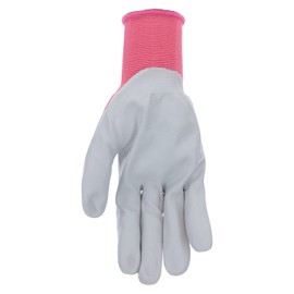 MUD Simply Women's Nylon Seamless Knit and Flexible Nitrile Coated Palm Garden Gloves, Water Resistant, Superior Grip, Abrasion Resistant, Pink, Medium (MD31031SP-WM)