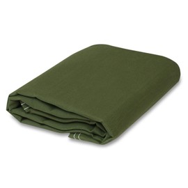 CCS Waterproof Iron Horse Canvas Tarp – Heavy Duty Silicone-Treated Polyester Tarpaulin with Rustproof Grommets for Awnings, Camping, Construction, Equipment Cover & Outdoor Use (Green, 8x10 Ft)