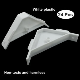 Zorveiio 12 Pcs Cabinet Triangle Bracket 90 Degree Plastic Corner Support Braces Corner Brackets for Cabinet Furniture and Other Accessories, White
