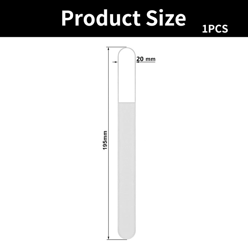 Large Professional Crystal Nail File, Genuine Czech Tempered Glass Nail