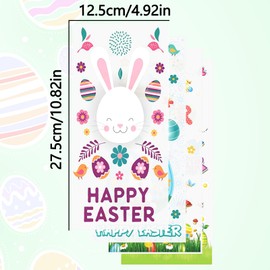 50 Pack Easter Cellophane Treat Bags with Twist Ties Chicken Bunny Gift Wrapping Cute Rabbit Chick Treat Bags for Egg Hunt Party Favors - Holiday Packaging Supplies School Easter Basket Stuffer