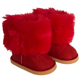 18 Inch Doll Boots- Red Fur Boots for 18 Inch Kennedy and Friends Dolls- Will Fit All 18 Inch Dolls